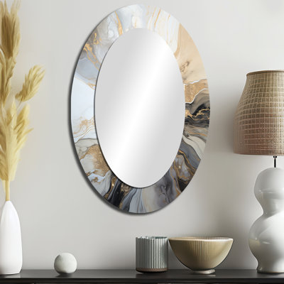 Miroir mural moderne beige et noir Lightning