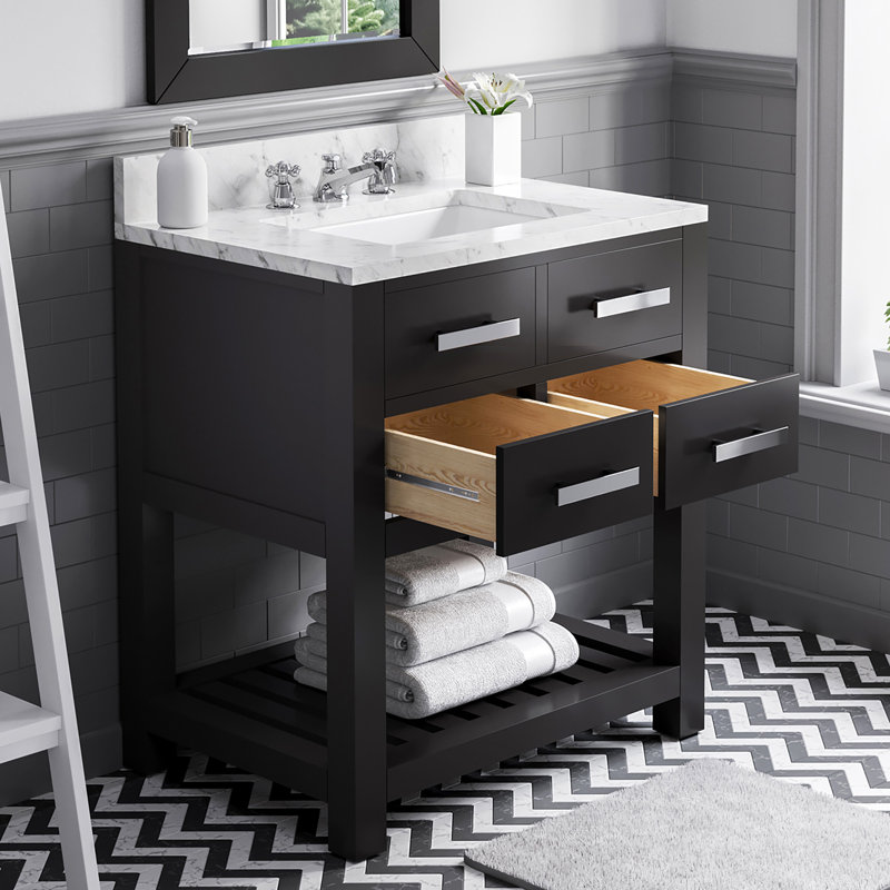 30 Inch Monarch Blue Single Sink Bathroom Vanity From The Madalyn Collection, Espresso, No