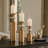 Hervey Handmade Sculptural Travertine and Aluminum Candle Holders (Set of 3)-2098443121