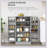 41 Inch Freestanding Kitchen Pantry Storage Cabinet With 12 Door Shelves, Double Doors, 5-Tier Shelving, And Adjustable Shelves, Paper Gray-2068287852