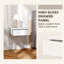 Ensemble de 2 tables de chevet flottantes, blanc brillant-203017880