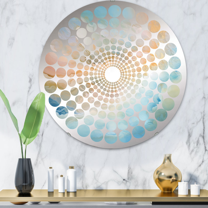 Nuage charme liquide Art IV - Miroir décoratif à points radiaux MIR108495 C, 31,4 po x 31,4 po