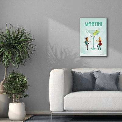  «Martini» par Omar Escalante, art mural sur toile, 18 po x 26 po