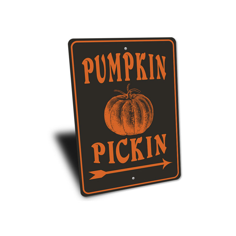 Plaque en aluminium citrouille Pickin This Way, H 14 po x l 10 po x P 0,04 po