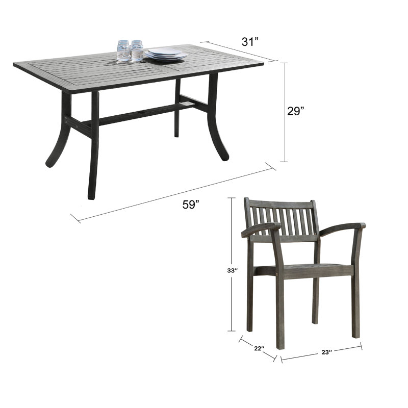 Ensemble de table et chaises empilables Hakan, 4