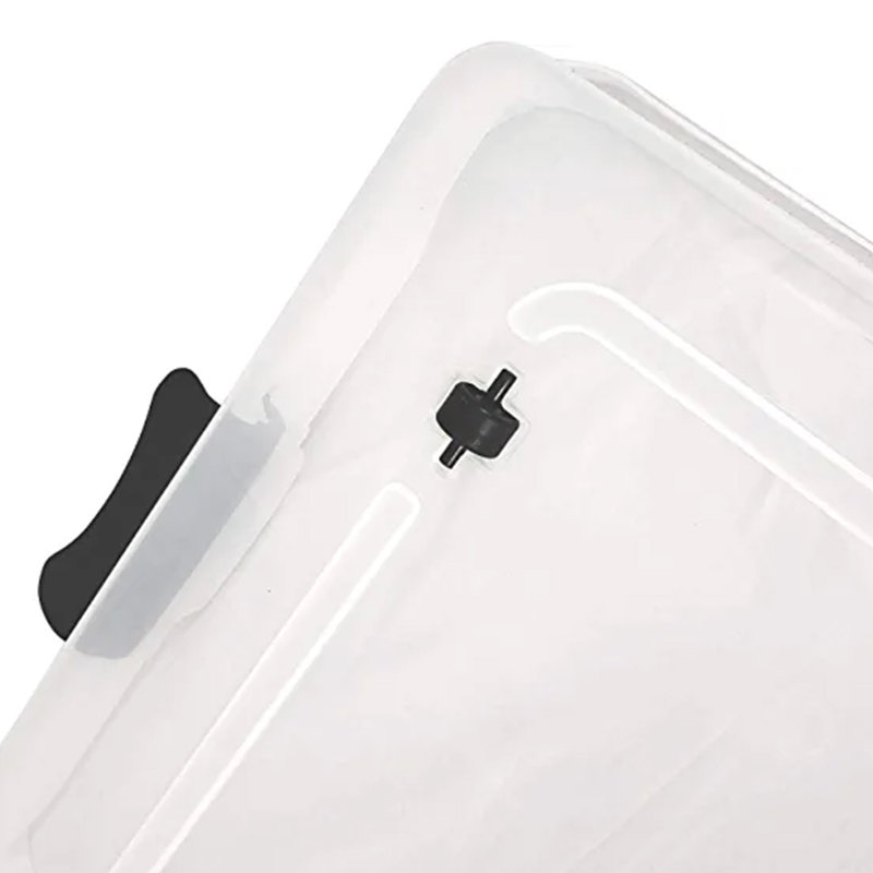 Homz Underbed Secure Latching Clear Plastic Storage Container, 2, 60 qts., Gray