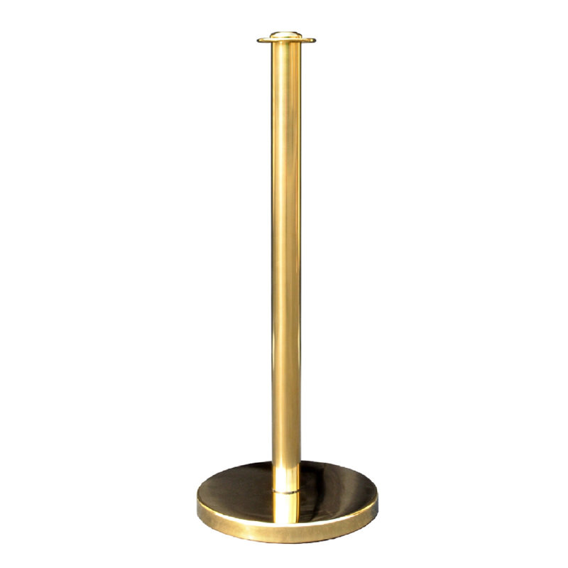 VIP Crowd Control Rope Stanchion (2 Posts/Flat Base + 6' Rope), Gold/Pink