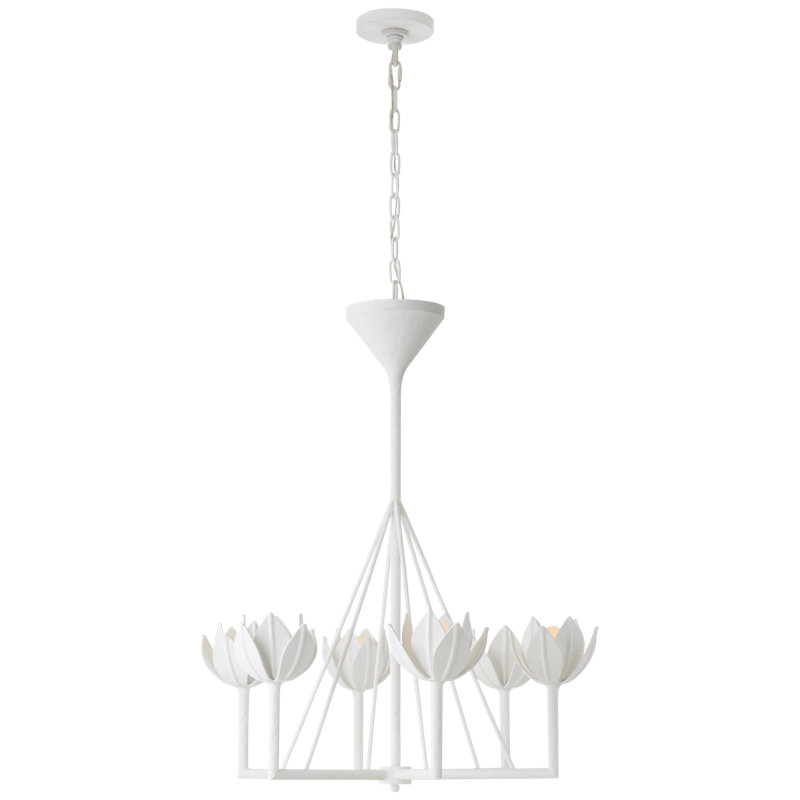 Julie Neill Alberto Small Single Tier Chandelier, Plaster White