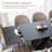 63"-94"Modern Extendable Dining Table for 6-10, Matte Black Kitchen Table with Black Carbon Steel Legs