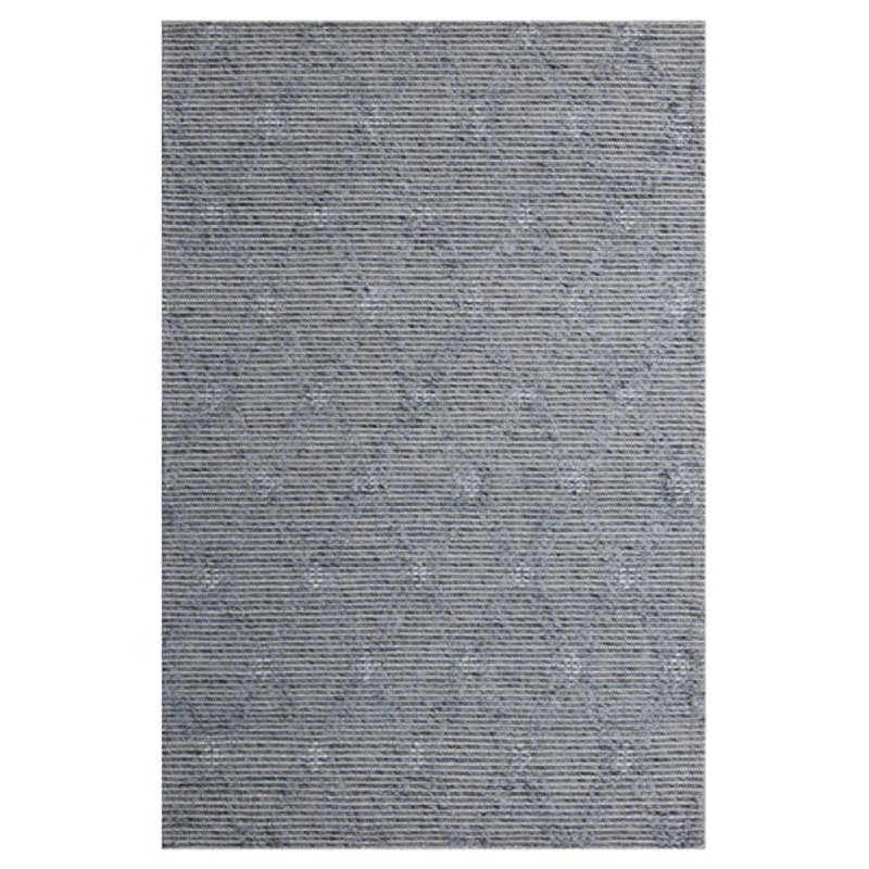 Handmade Hand Tufted Modern Geometric Blue/Ivory Rug, Rectangle 5' x 7'9"