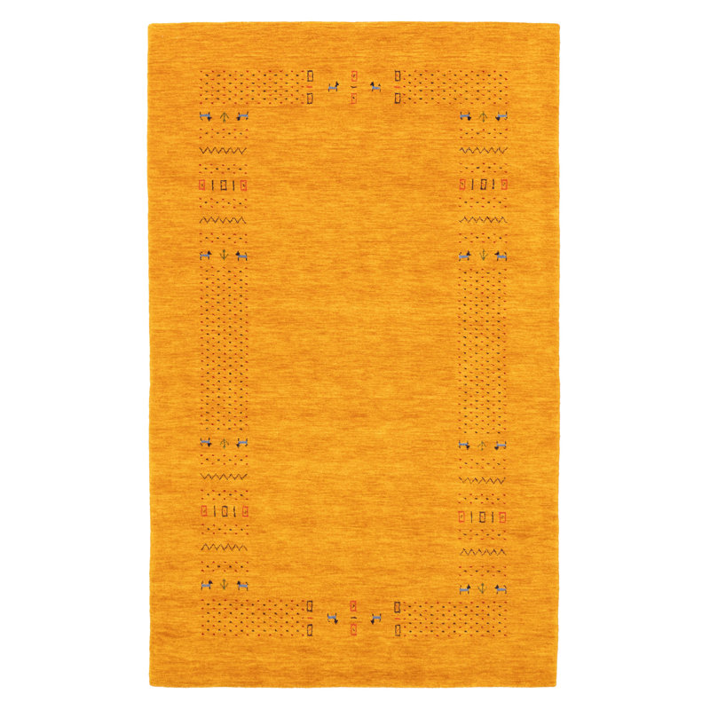 Tapis orange Kashkuli Gabbeh 4 pi 9 po x 8 pi 0 po