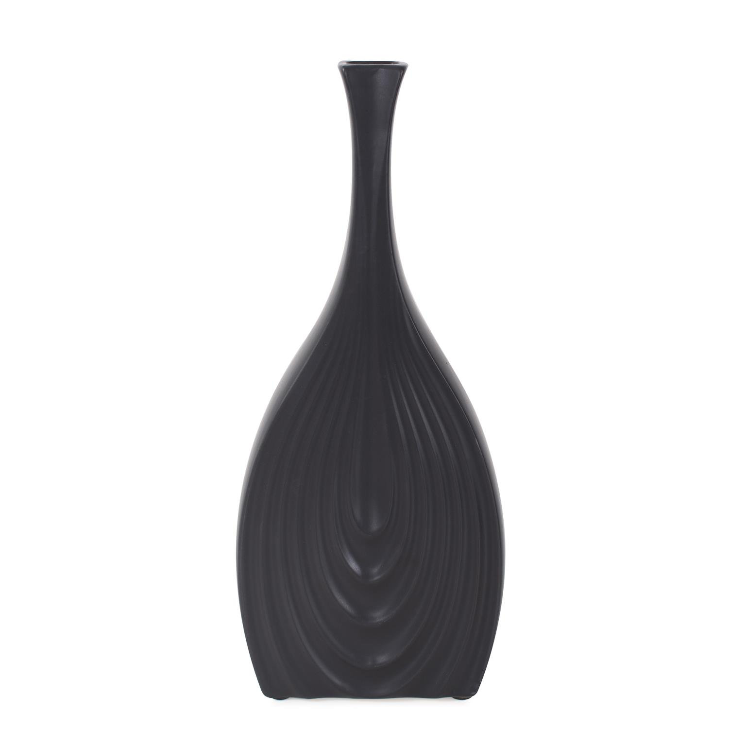 Ivy Bronx Matte Black Onion Ceramic Vase