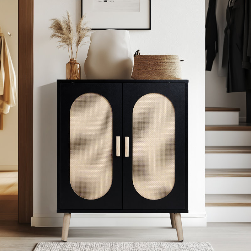 Armoire de rangement pour chaussures Rubenstein, Noir, noir, noir, noir
