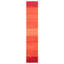 Tapis de couloir rayé rouge clair / jaune en laine fait à la main 2 pi 7 po x 12 pi 3 po