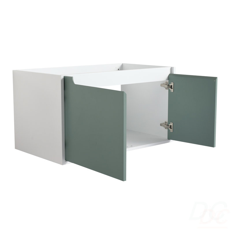 Meuble-lavabo mural flottant 36 po et porte d'armoire à fermeture en douceur (seulement meuble-lavabo, sans lavabo)