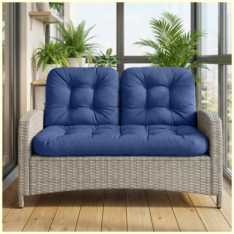 Ensemble de 3 coussins de chaise d'extérieur en osier - 4 pouces de coussins de patio imperméables, épais, antidérapants et capitonnés