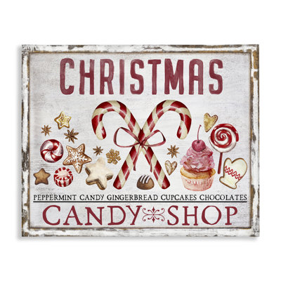 Art mural sur toile de Noël Candy Shop par Creatif Belle