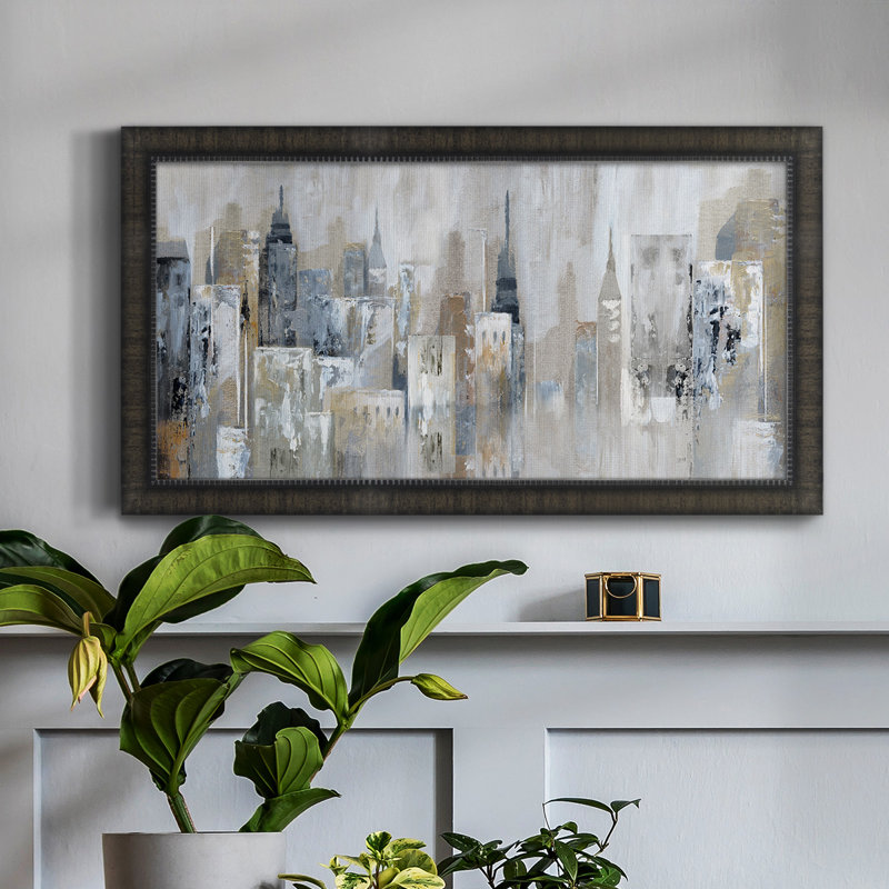 " Bay City Reflection ", 29" H x 53" W x 1" D, Black
