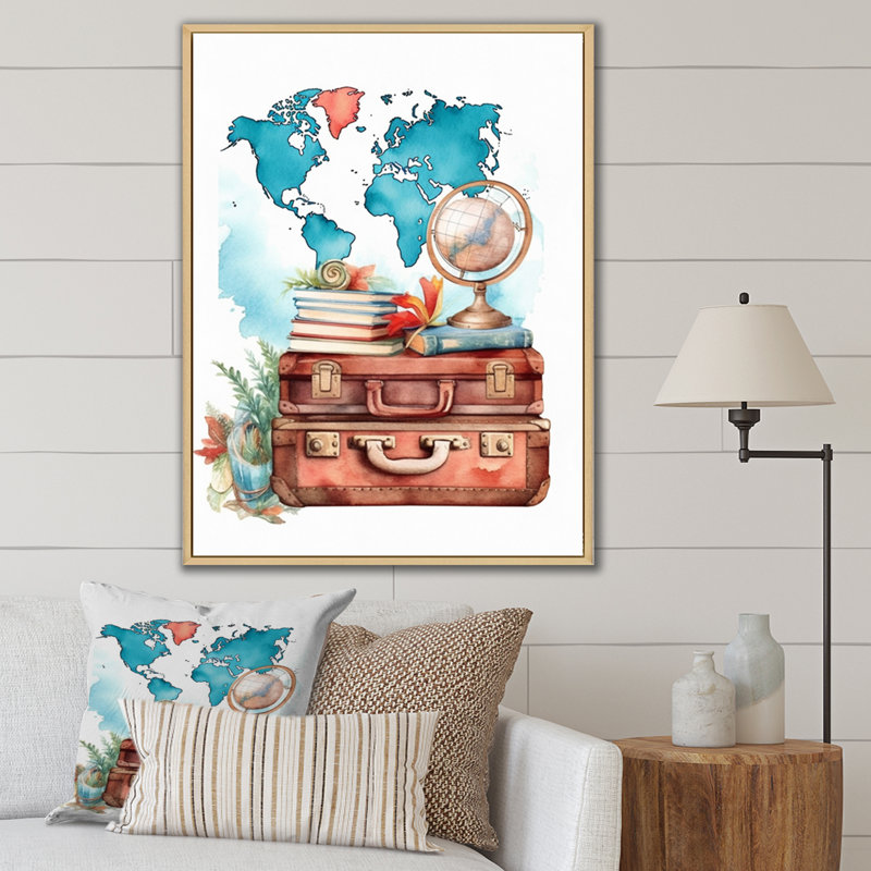 Voyage aventure II sur toile, Cadre naturel flottant, H 44 po x l 34 po x P 1,5 po