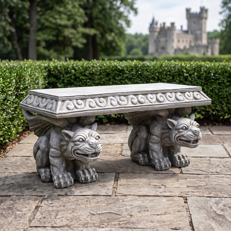Gargoyle Resin Outdoor Bench