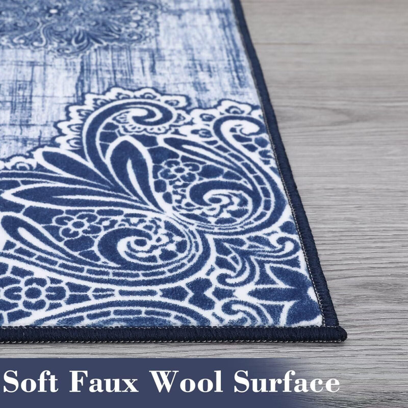 Tapis design rétro avec tapis antidérapants, Rectangle 9 pi x 12 pi