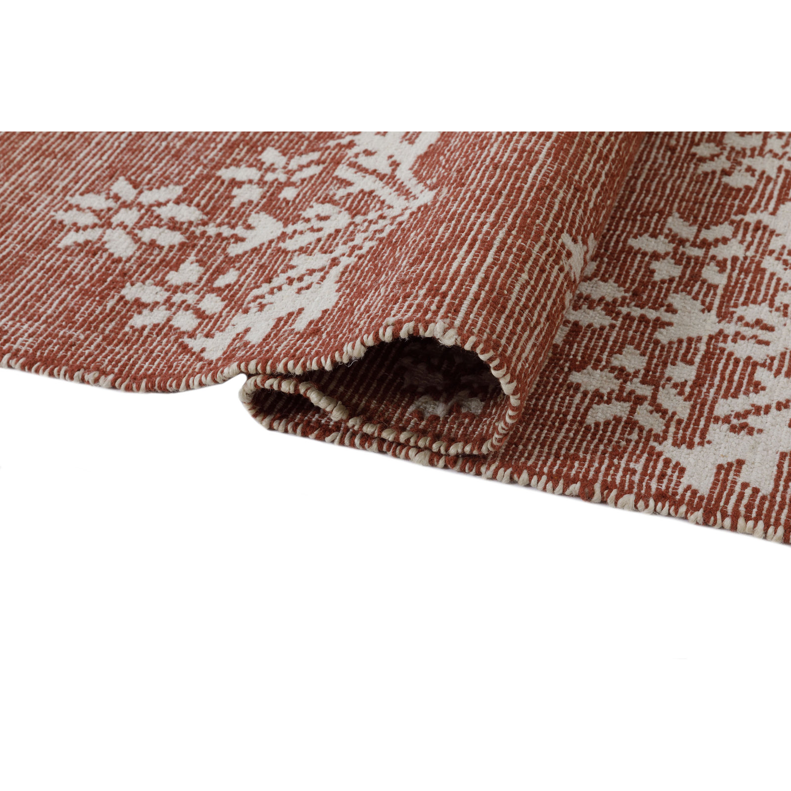 Heidi Botanical Flatweave Jute Rug, Red, 2`6x8`