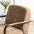 Mid-century Modern Brown Fabric Armchair With Walnut Rubberwood Frame