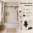 60'' - W x 60'' H Sliding Frameless Tub Door with Clear Glass-98154824
