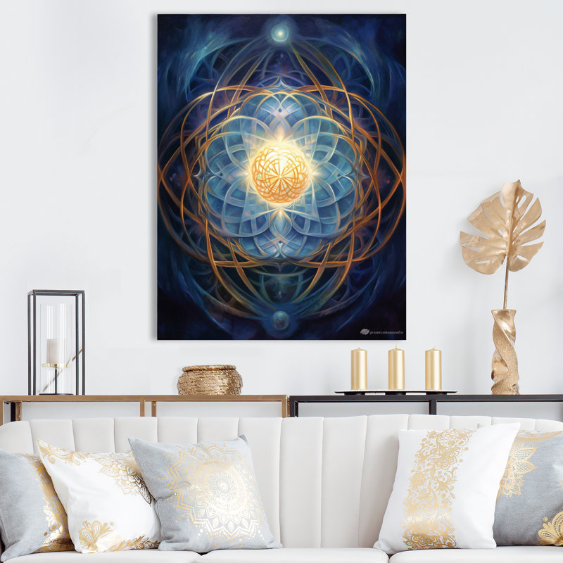 Mystal Mandalas I - impression, H 32 po x l 16 po x P 1 po, Toile tendue