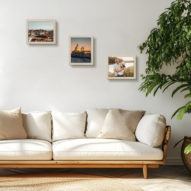 Ensemble de cadres photo en bois, H 11,02 po x l 9,06 po x P 0,59 po