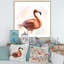 Vue latérale d'un flamant rose - reproduction sur toile-67466271-67466273