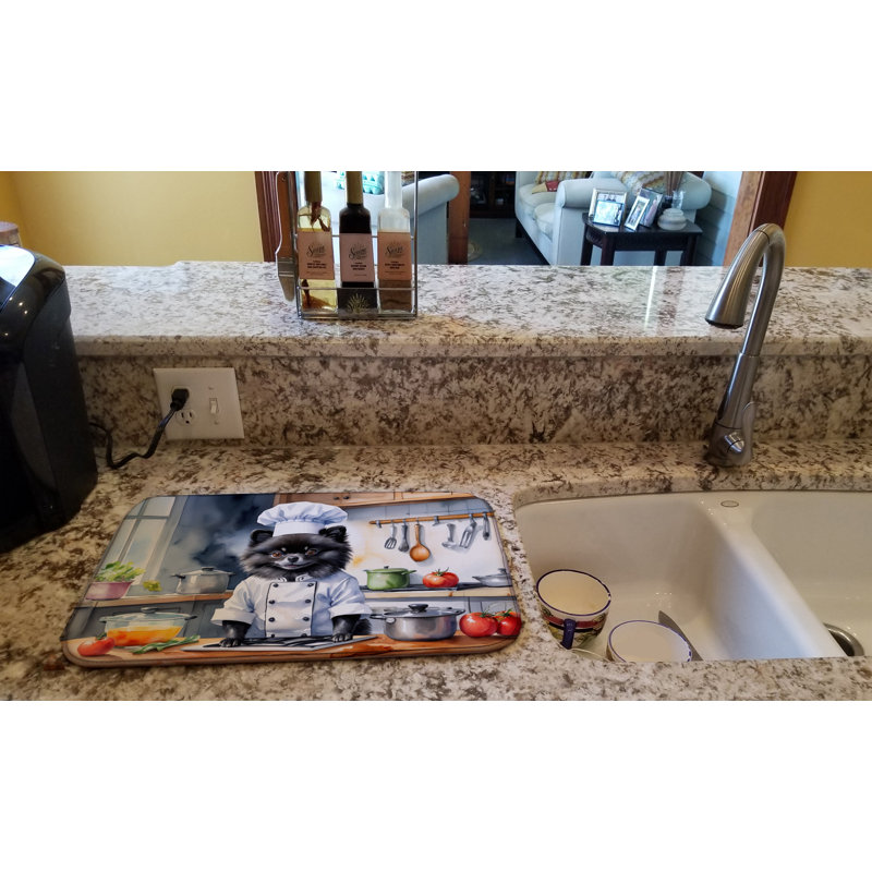 Pomeranian The Chef Dish Drying Mat
