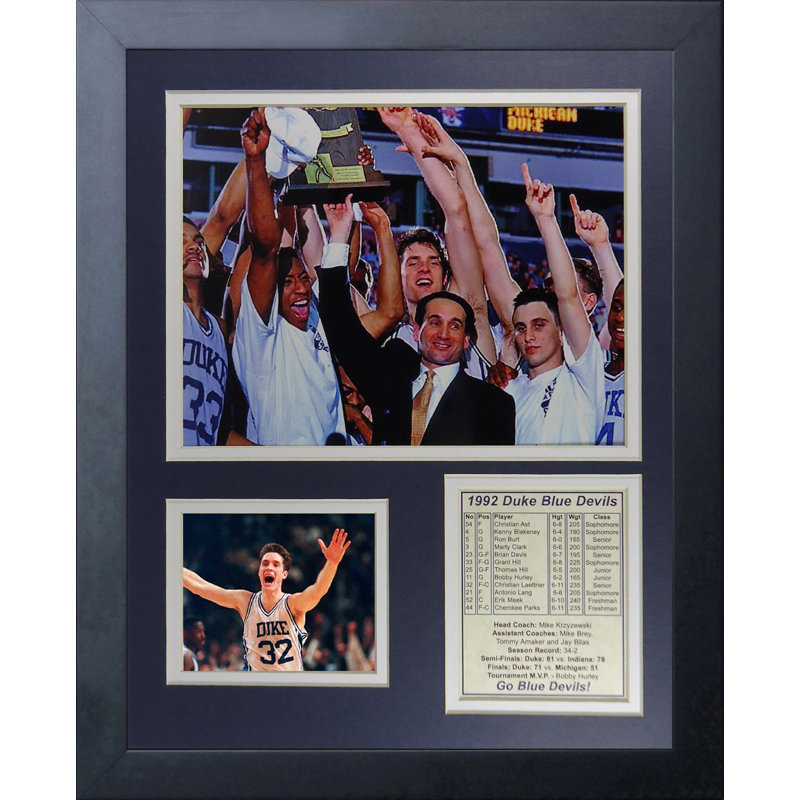 Souvenirs à cadre national duke university blue devils 1992