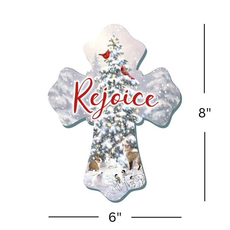 Rejoice Wooden Cross