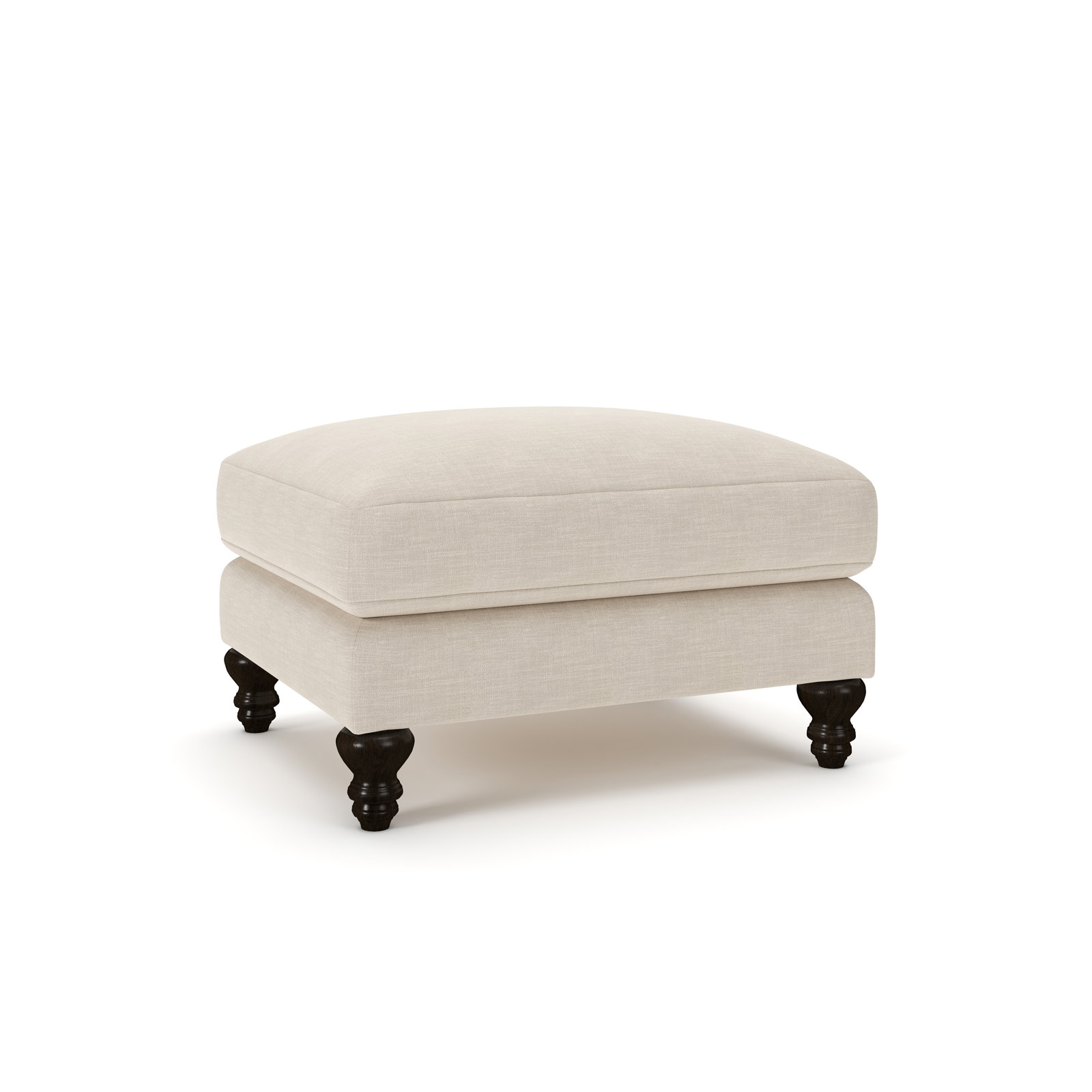 Walters Upholstered Ottoman, Conversation Ivory Basketweave