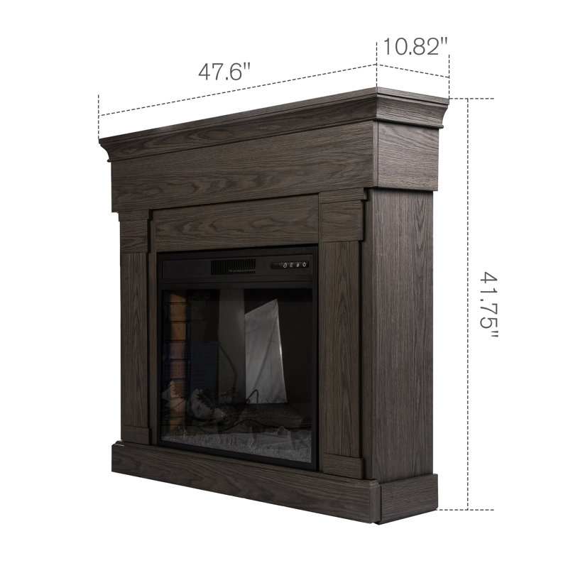 47.6'' W Electric Fireplace, Gray