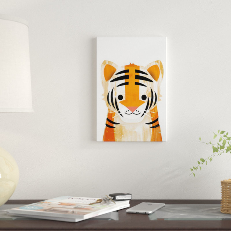 « tiger », art sur toile, H 26 po x l 18 po x P 1,5 po, Toile tendue, Pas de tapis