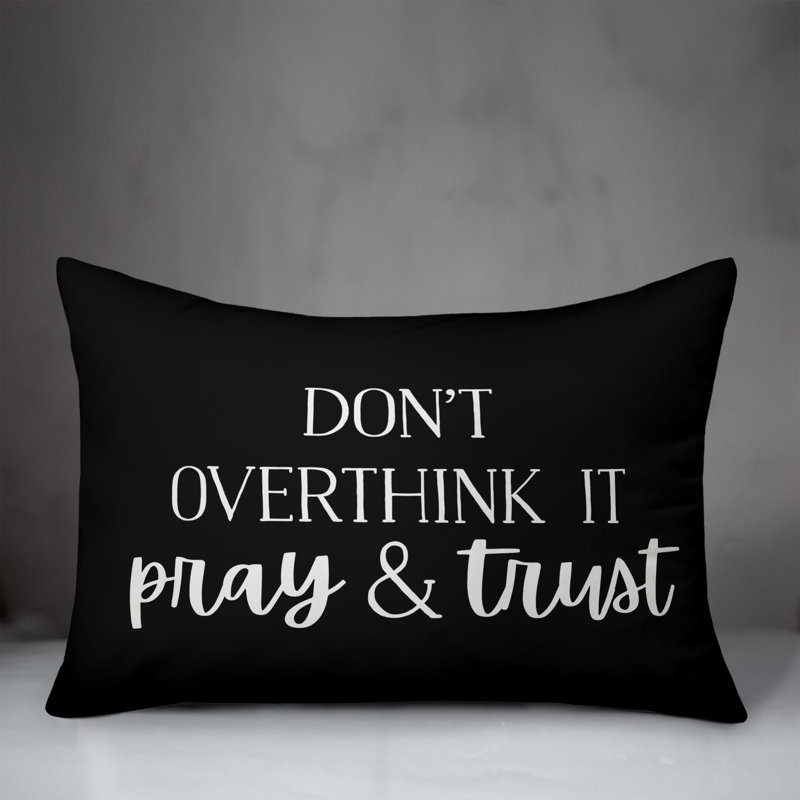 Coussin décoratif intérieur / extérieur en polyester , H 18 po x l 25 po, Noir