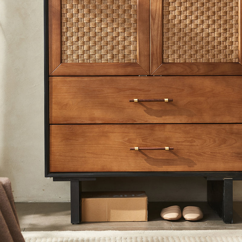 Simple and Retro Rattan Wardrobe