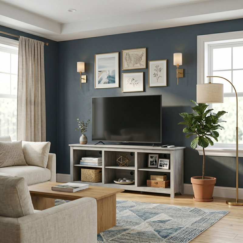 Inniss TV Stand for TVs up to 75", Chêne gris cendré