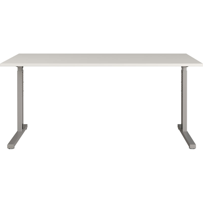 Chien Metal Base Executive Desk, Light Grey/Silver, 80cm H x 160cm W x 80cm D