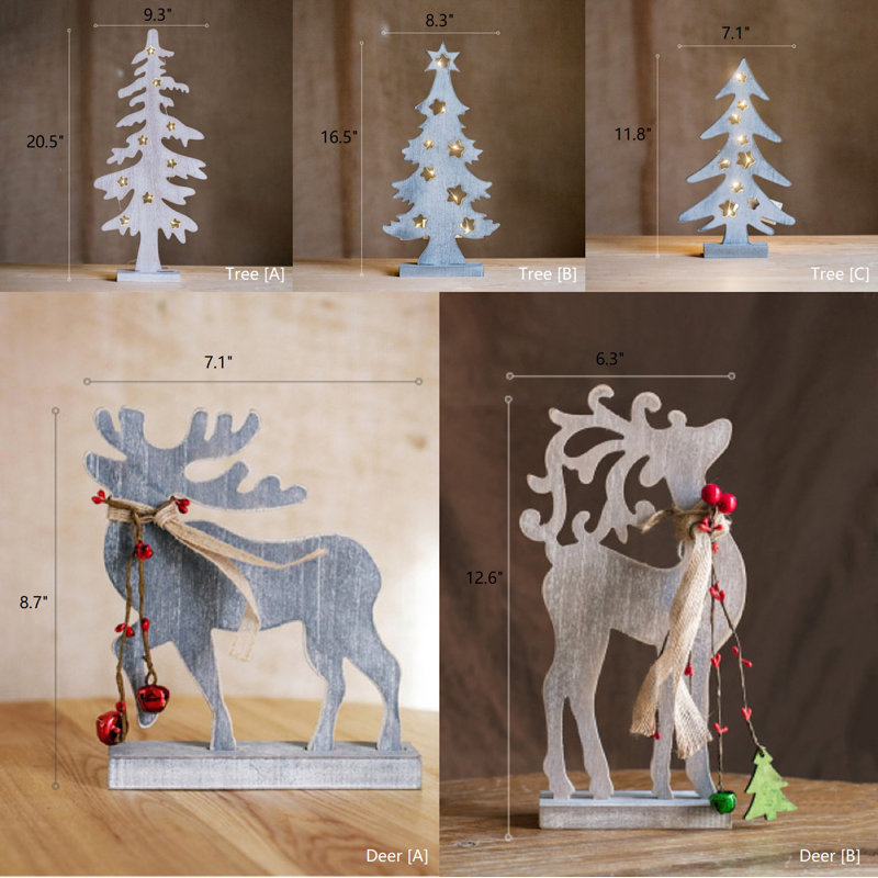 Figurine arbre de noël en bois de décoration de bureau