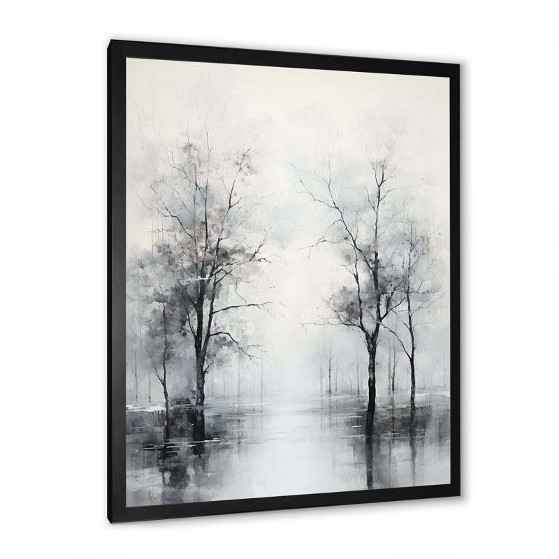 Monochromes de forêt mystique, impression sur toile, H 40 po x l 30 po x P 1,5 po, Cadre photo noir simple