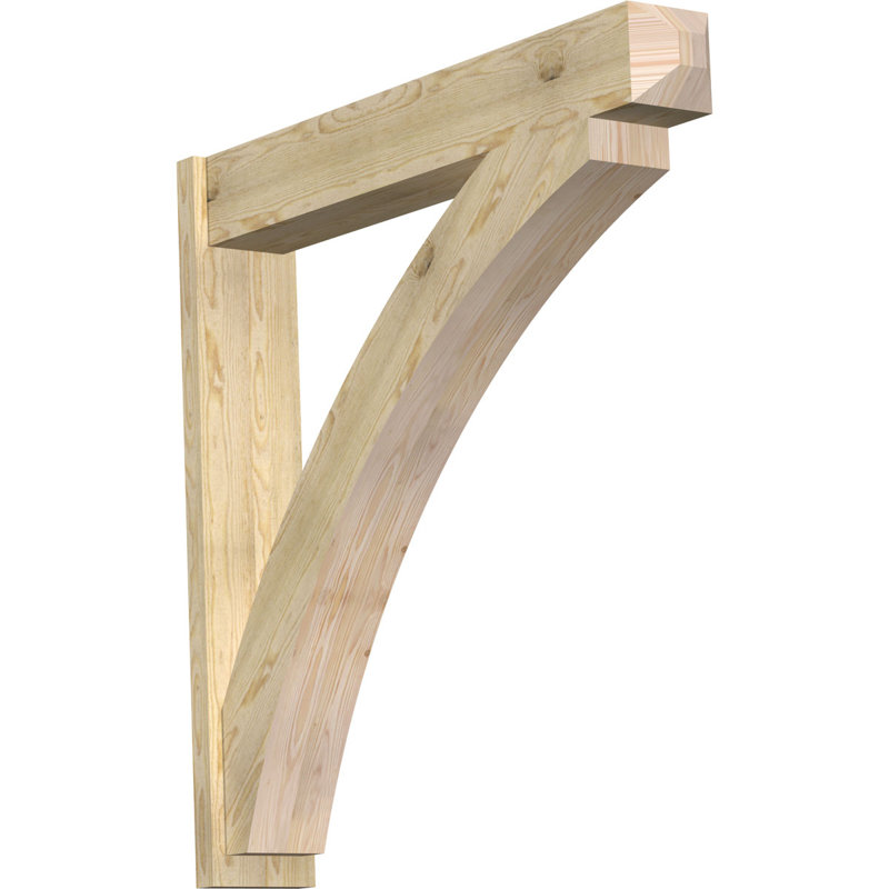 Thorton Craftsman Rustic Wood Outlooker, 8" W Douglas Fir (Rough Sawn),  48" D x 48" H 