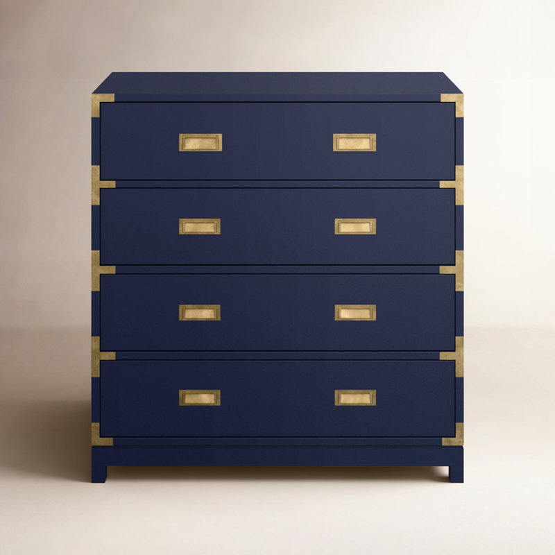 Duey Hogle Solid Wood 4 - Drawer Accent Chest