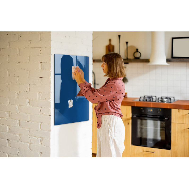 Magnetic Glass Dry Erase Board, Blue