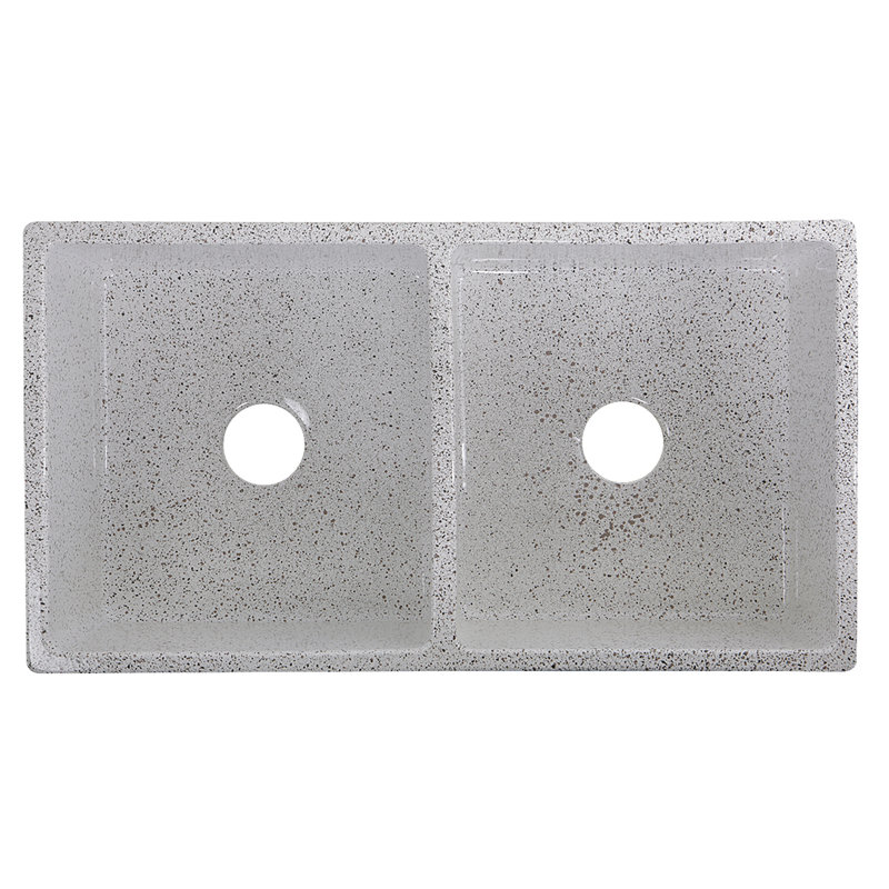 Vineyard 33'' L Double Basin Kitchen Sink, Pietra Sarda
