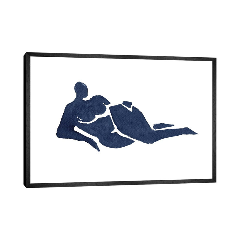 Lying Down by Mike Koubou - Print on Canvas, 45.72cm H x 66.04cm W x 3.81cm D, Black Framed