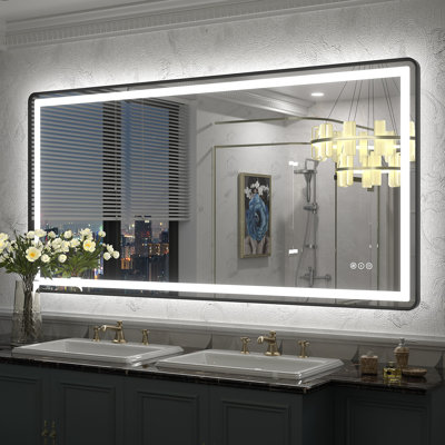 Aevar UL Certified Front & Back LED Anti-Fog Tempered Glass Bathroom/Vanity Mirror with 3-Year Warranty