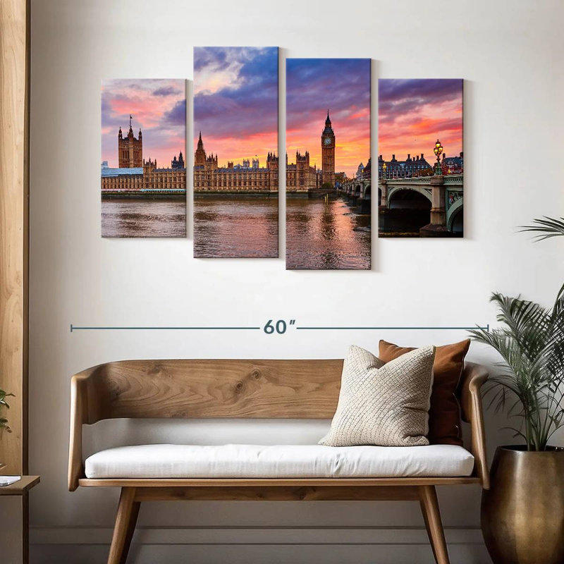 Vue sur la rivière Thames, H 32 po x l 52 po